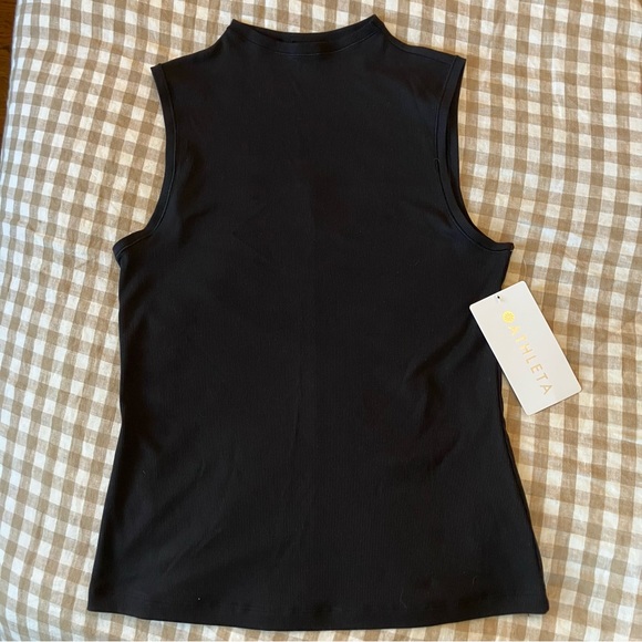 NWT Athleta Signature Rib Mock Neck Tank Black Size Small - Picture 3 of 6